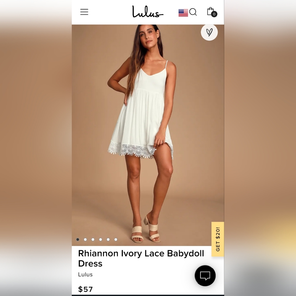 Lulu's - Rhiannon Ivory Lace Babydoll Dress